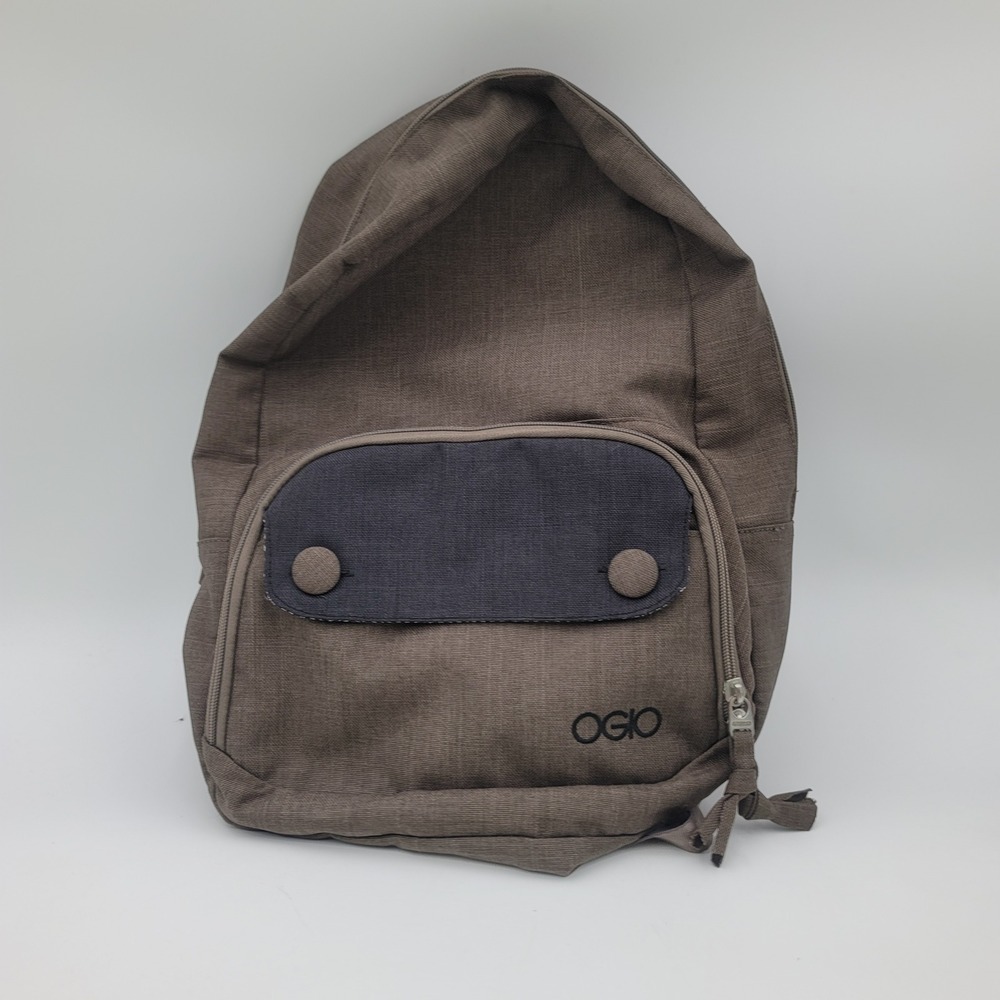 OGIO Backpack Brown Canvas Chevron Lining Padded Laptop Sleeve Travel Bag
